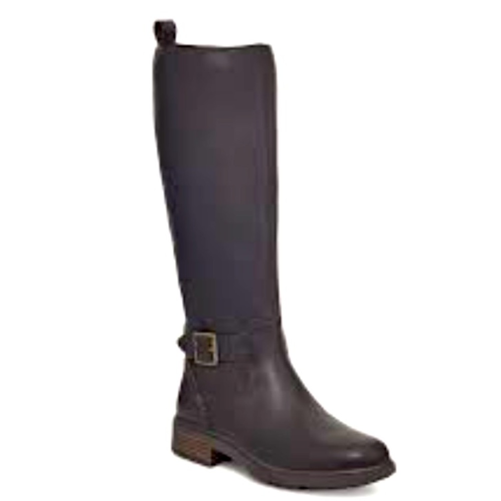 UGG Harrison Knee High Leather Riding Boots 7.5 Brown Waterproof Rubber Sole